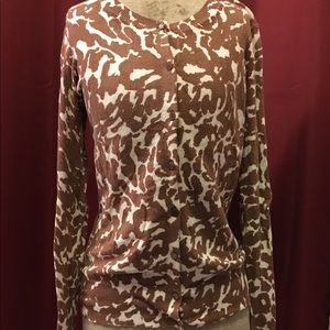Merona Brown and white cardigan